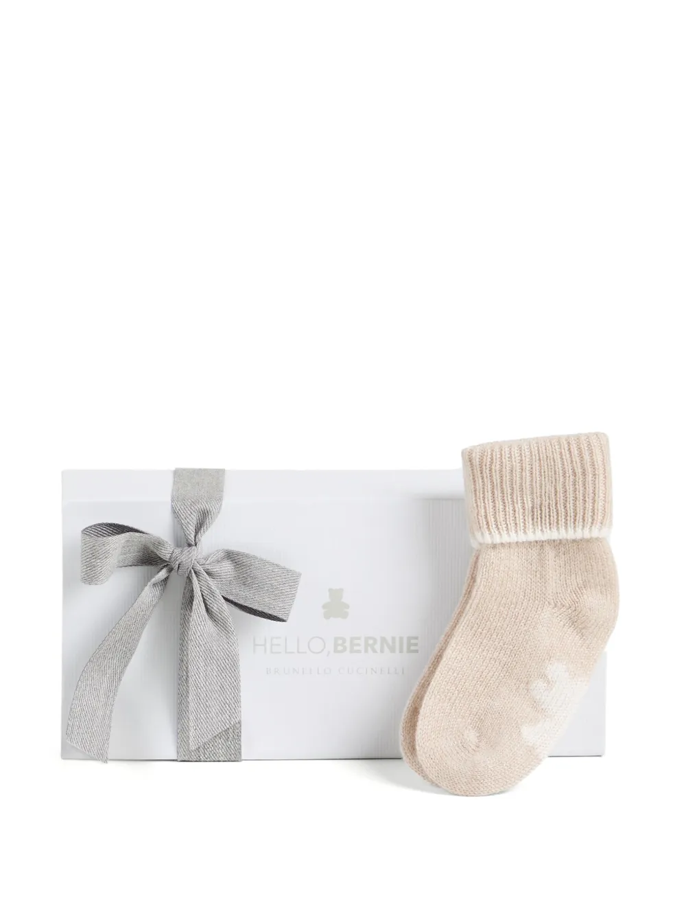 Brunello Cucinelli Kids Omgeslagen sokken met patroon Beige