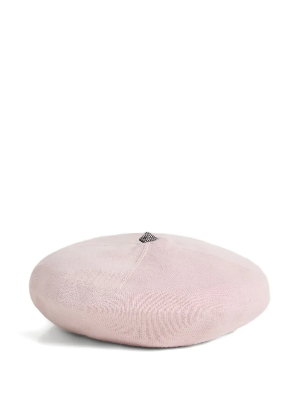 Brunello Cucinelli Knit Embellished-detail Beret In Neutral