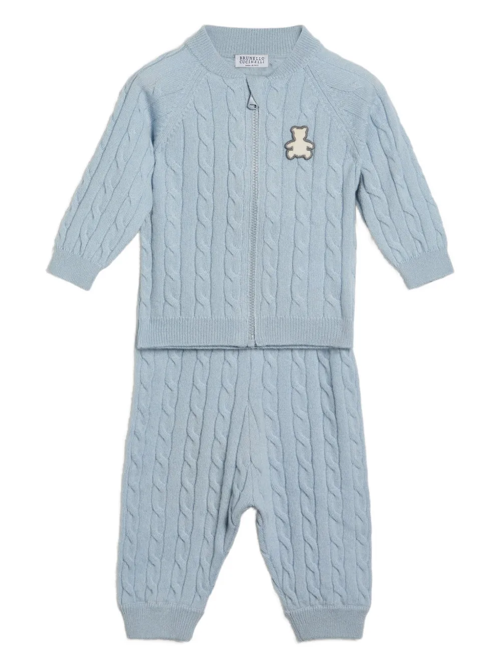 Brunello Cucinelli Kids Pantaloni Bernie Baby a trecce - Blu