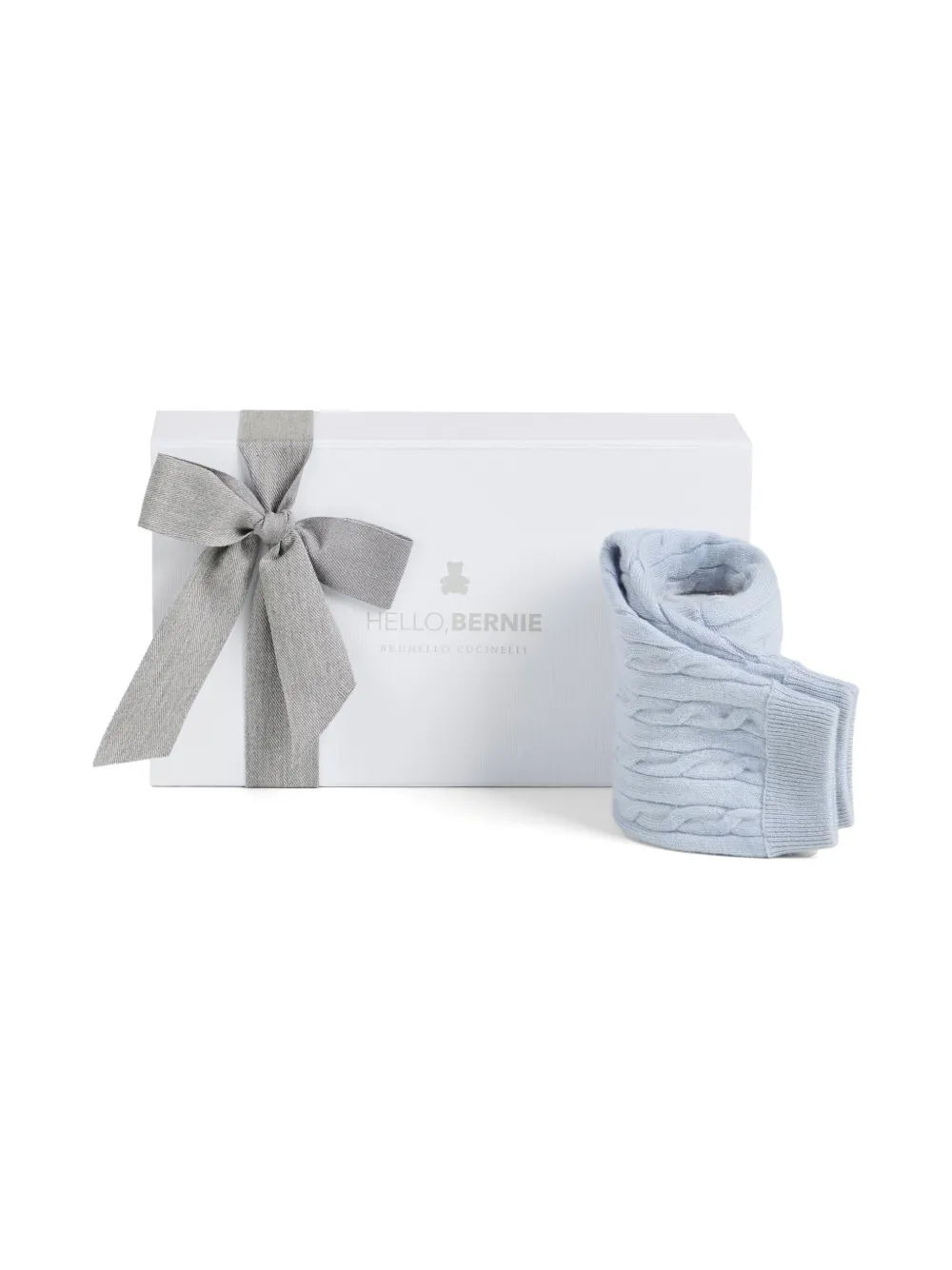 Brunello Cucinelli Kids Bernie Baby kabelgebreide broek Blauw