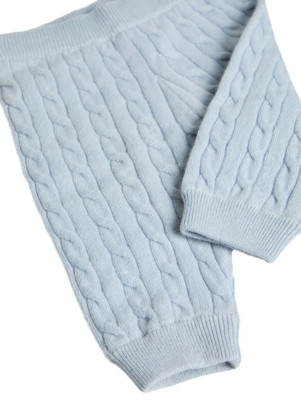 Brunello Cucinelli Kids Bernie Baby kabelgebreide broek Blauw