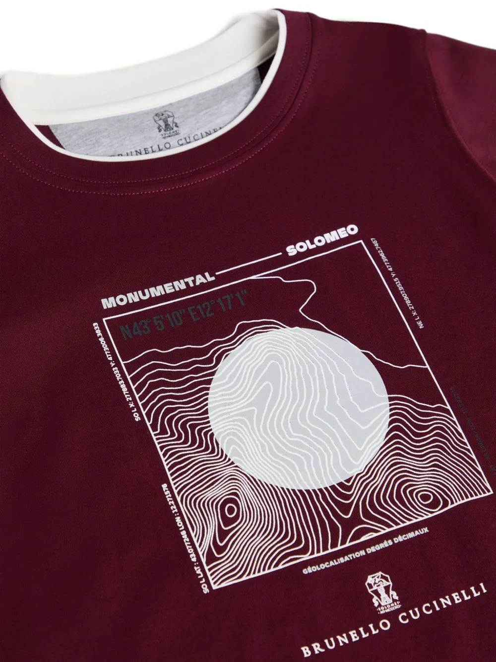 Brunello Cucinelli Kids T-shirt met grafische print Rood