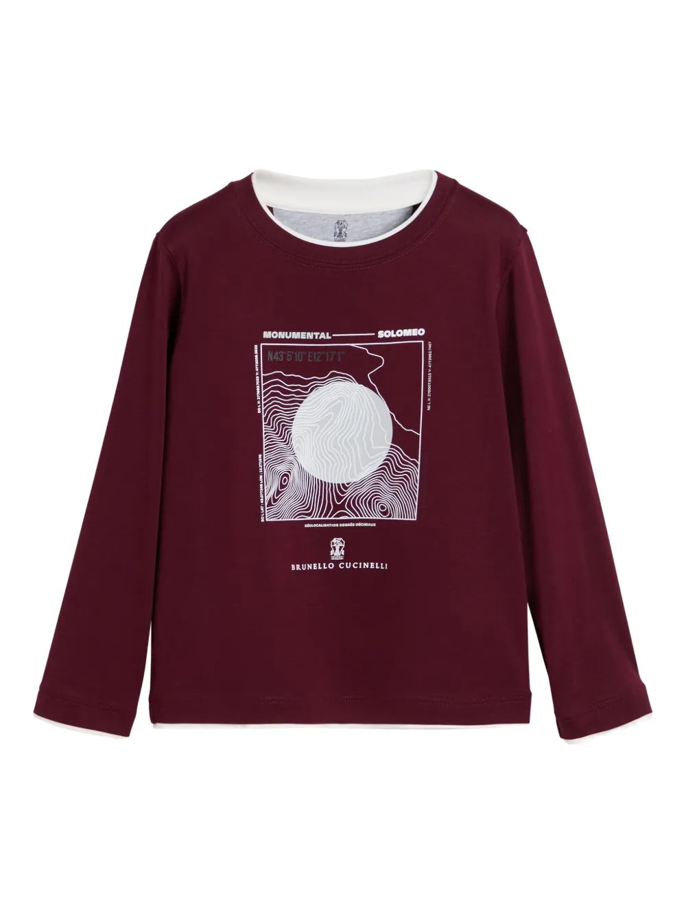 Brunello Cucinelli Kids T-shirt met grafische print Rood