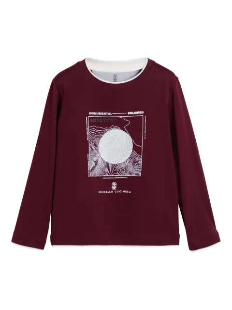 Brunello Cucinelli Kids graphic-print long-sleeve T-shirt