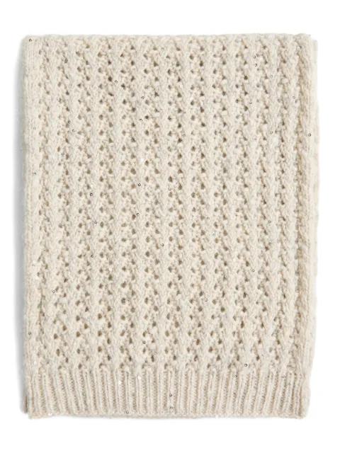 Brunello Cucinelli Kids sequin-embellished ribbed scarf