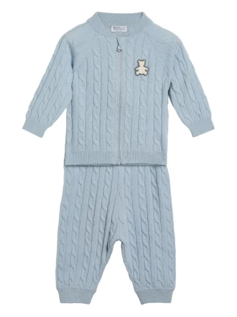 Brunello Cucinelli Kids set de pantalones en tejido de ochos