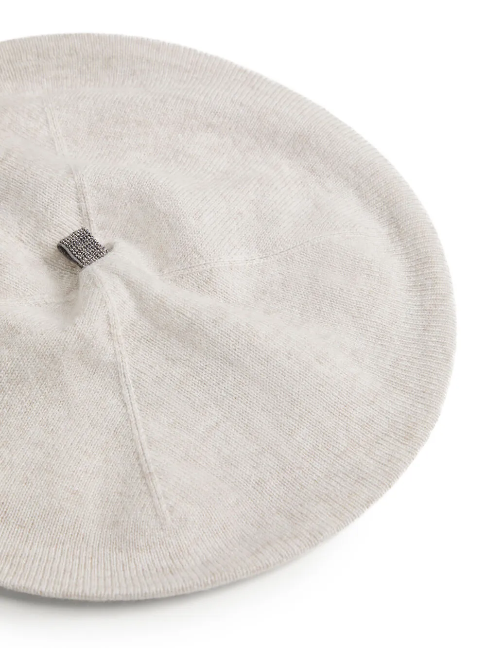 Brunello Cucinelli Kids Gebreide verfraaide baret - Beige