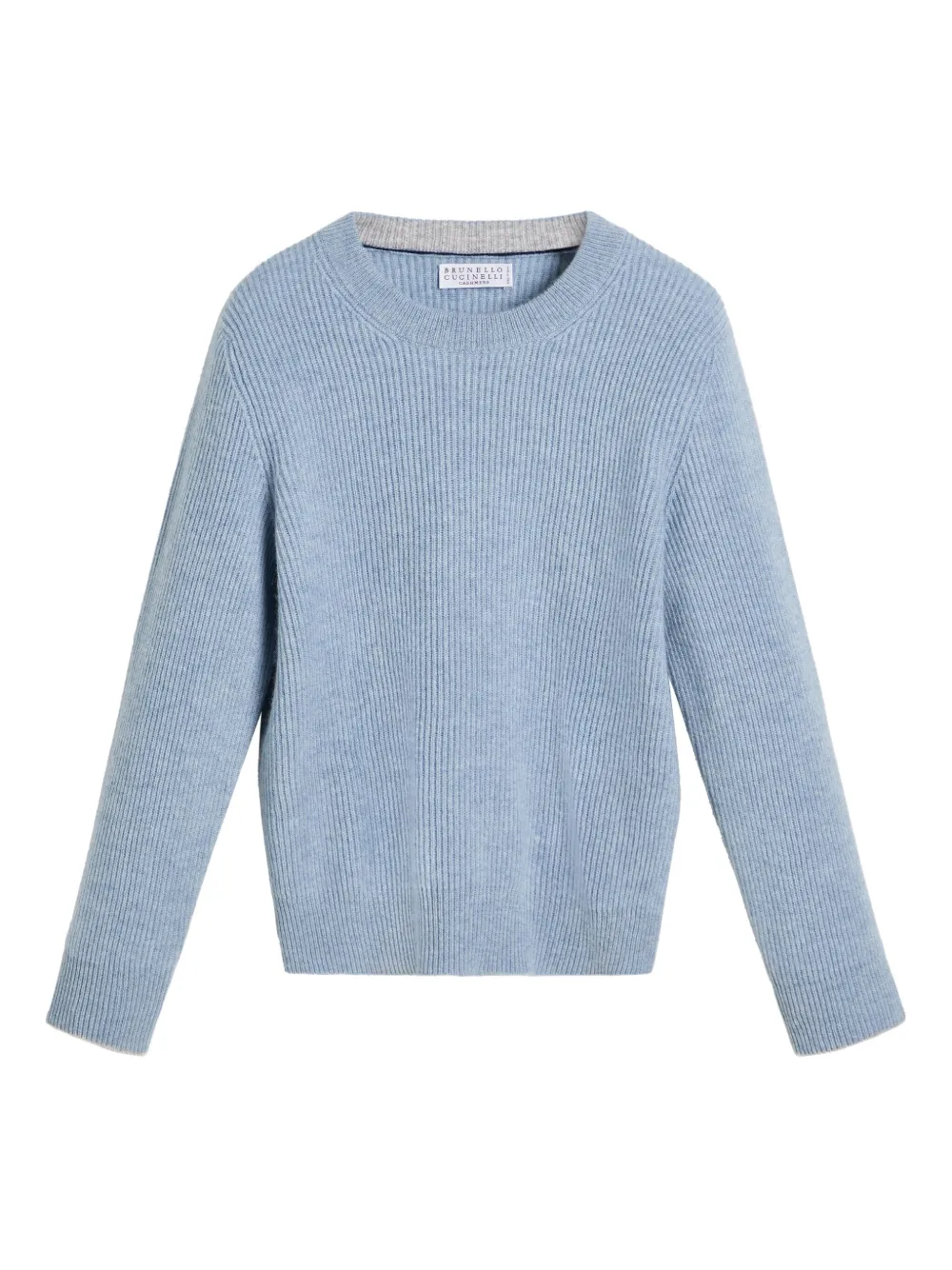 Brunello Cucinelli Kids Geribbelde kasjmier trui Blauw
