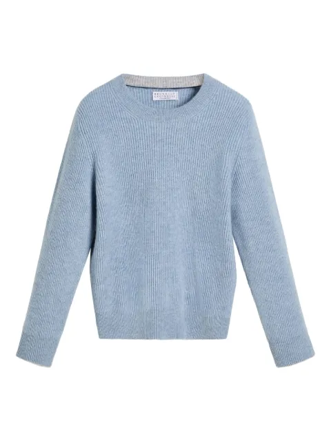 Brunello Cucinelli Kids suéter de cachemira tejido de canalé