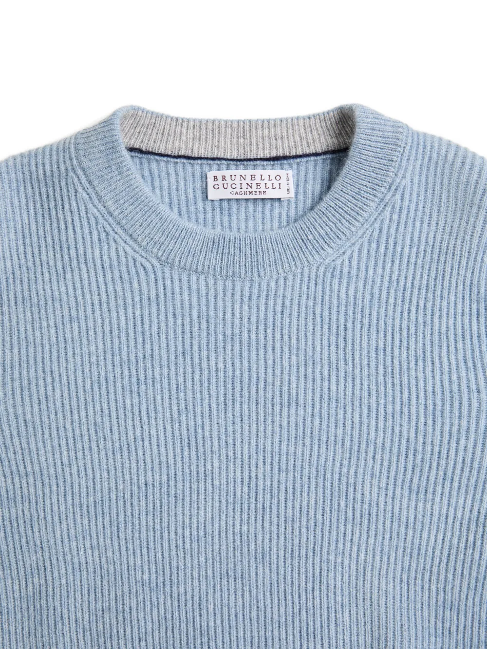Brunello Cucinelli Kids Geribbelde kasjmier trui Blauw