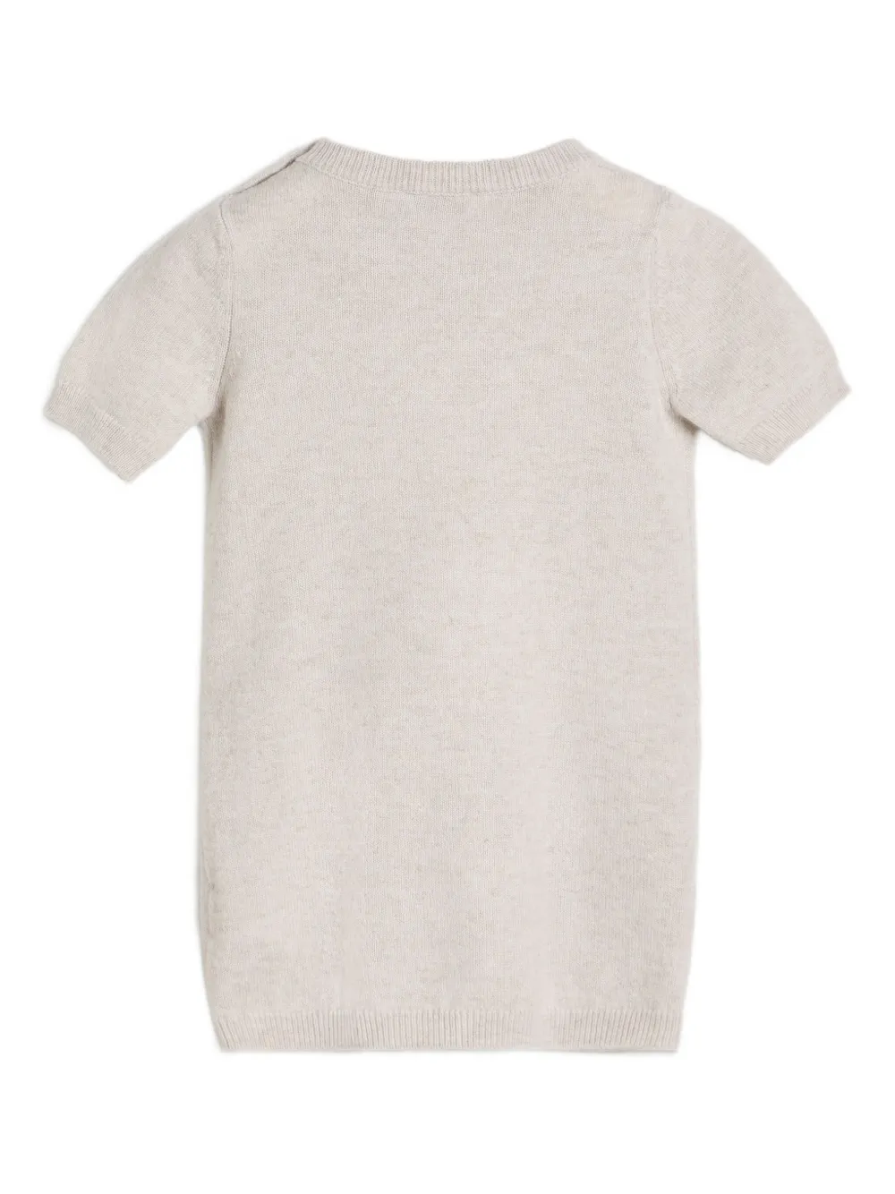 Brunello Cucinelli Kids Kasjmier jurk met korte mouwen en borduurwerk - Beige