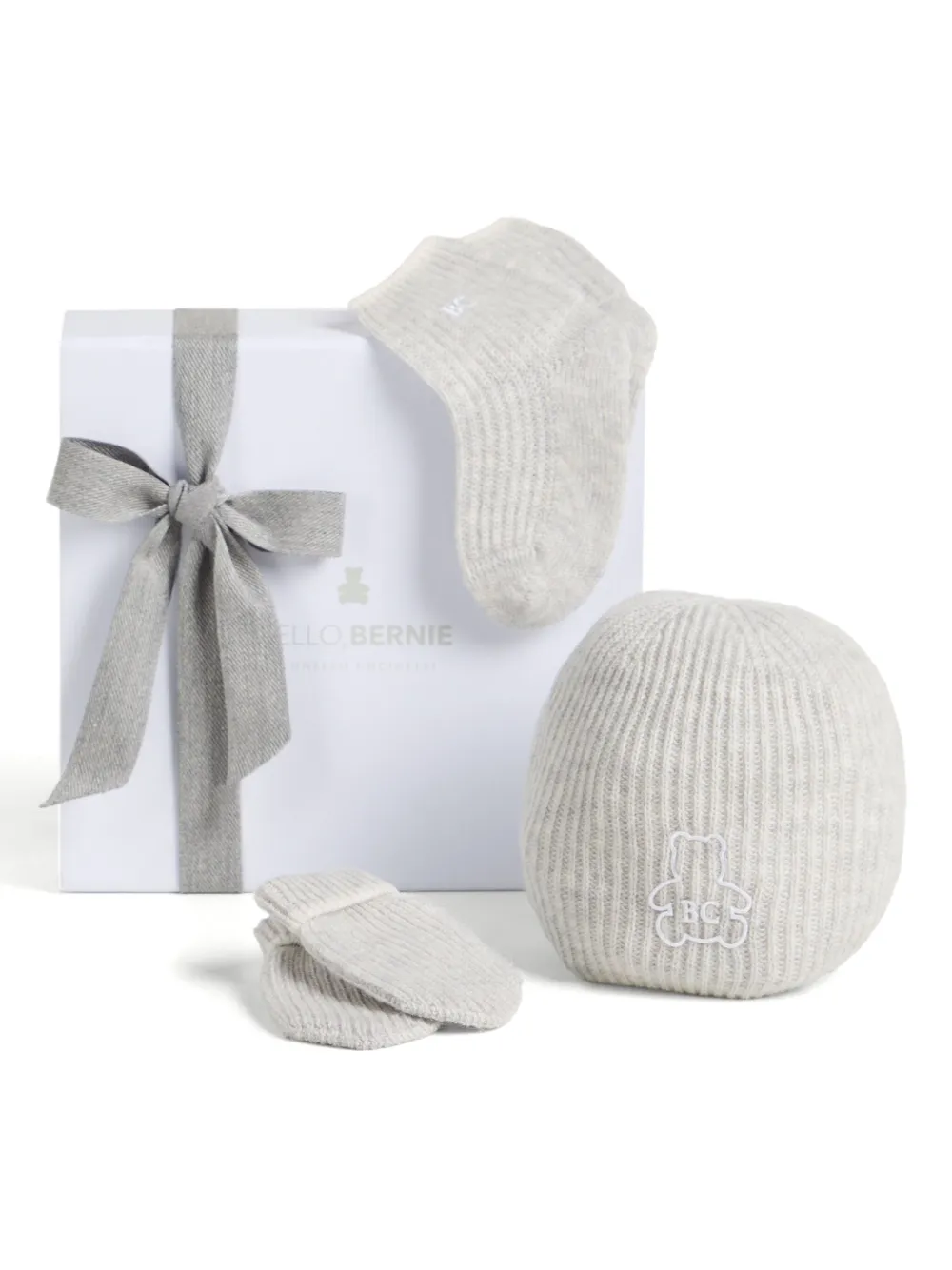 Brunello Cucinelli Kids Baby Bernie muts sokken en wanten Grijs