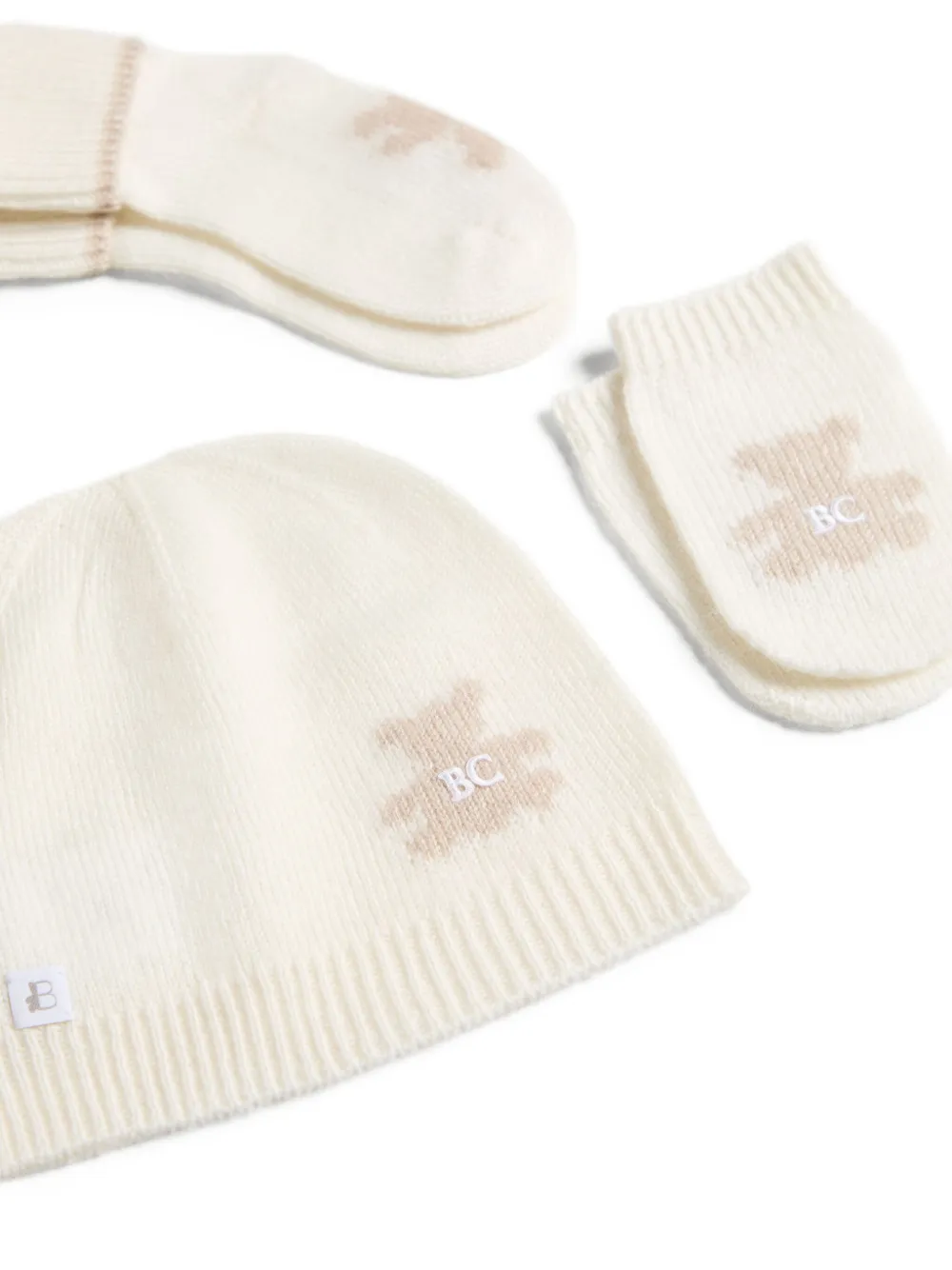 Brunello Cucinelli Kids bear-logo baby set - Beige