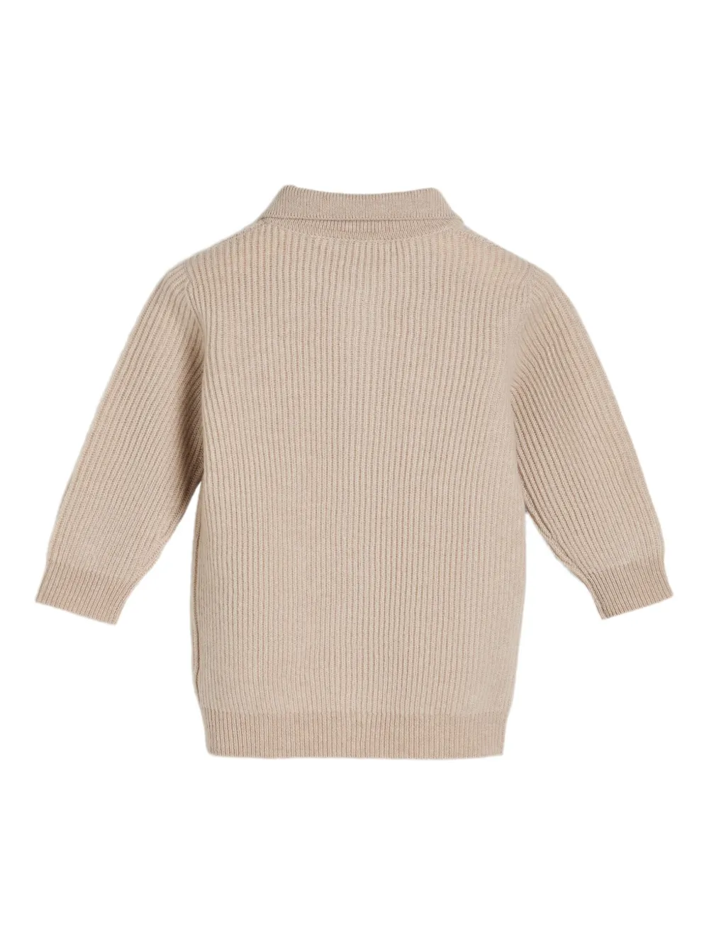 Brunello Cucinelli Kids ribbed-knit teddy-embroidered cardigan | Cardigans | Image 2