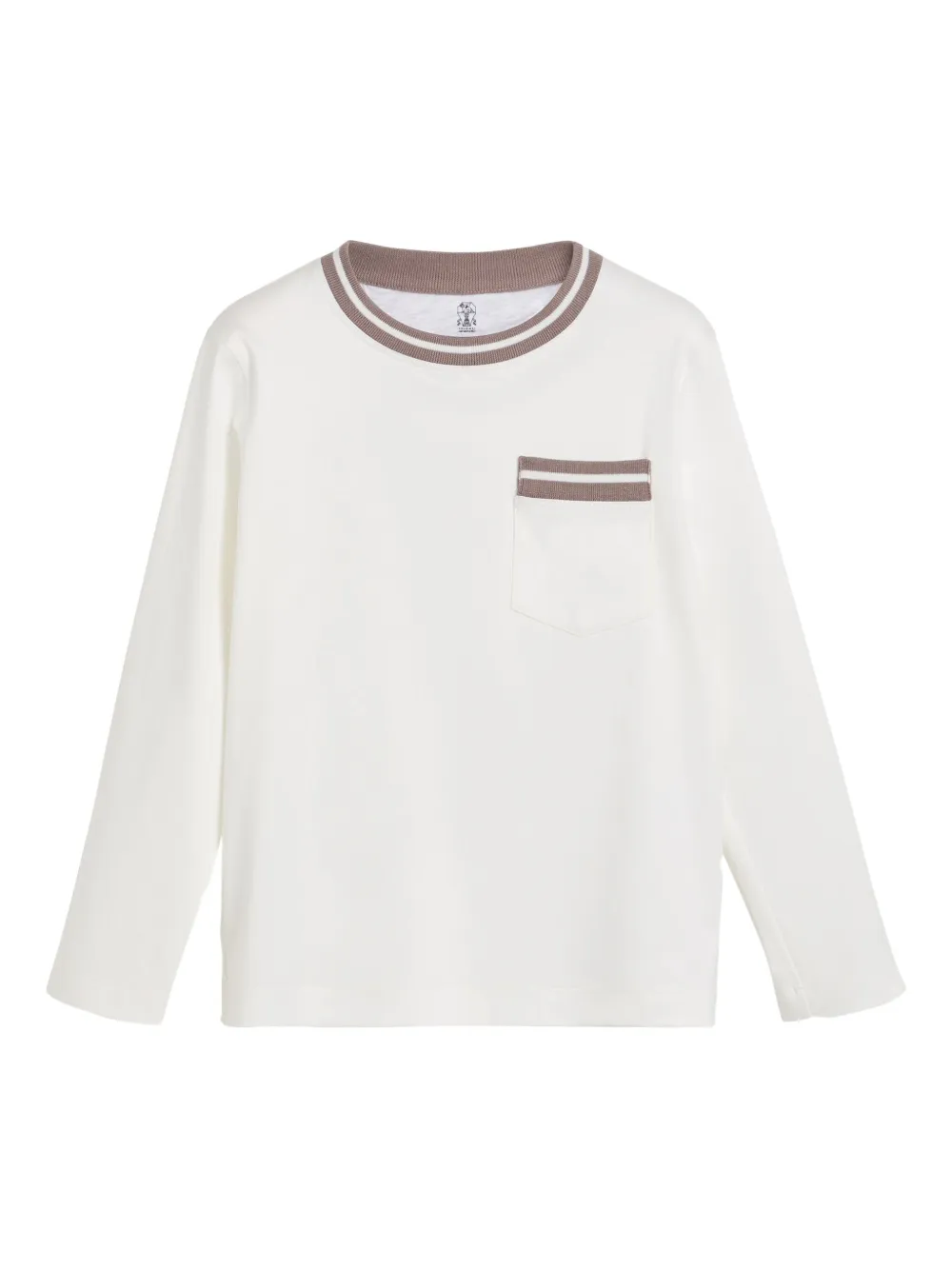 Brunello Cucinelli Kids Gestreept T-shirt Wit