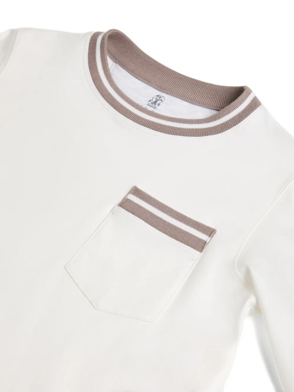 Brunello Cucinelli Kids Gestreept T-shirt Wit