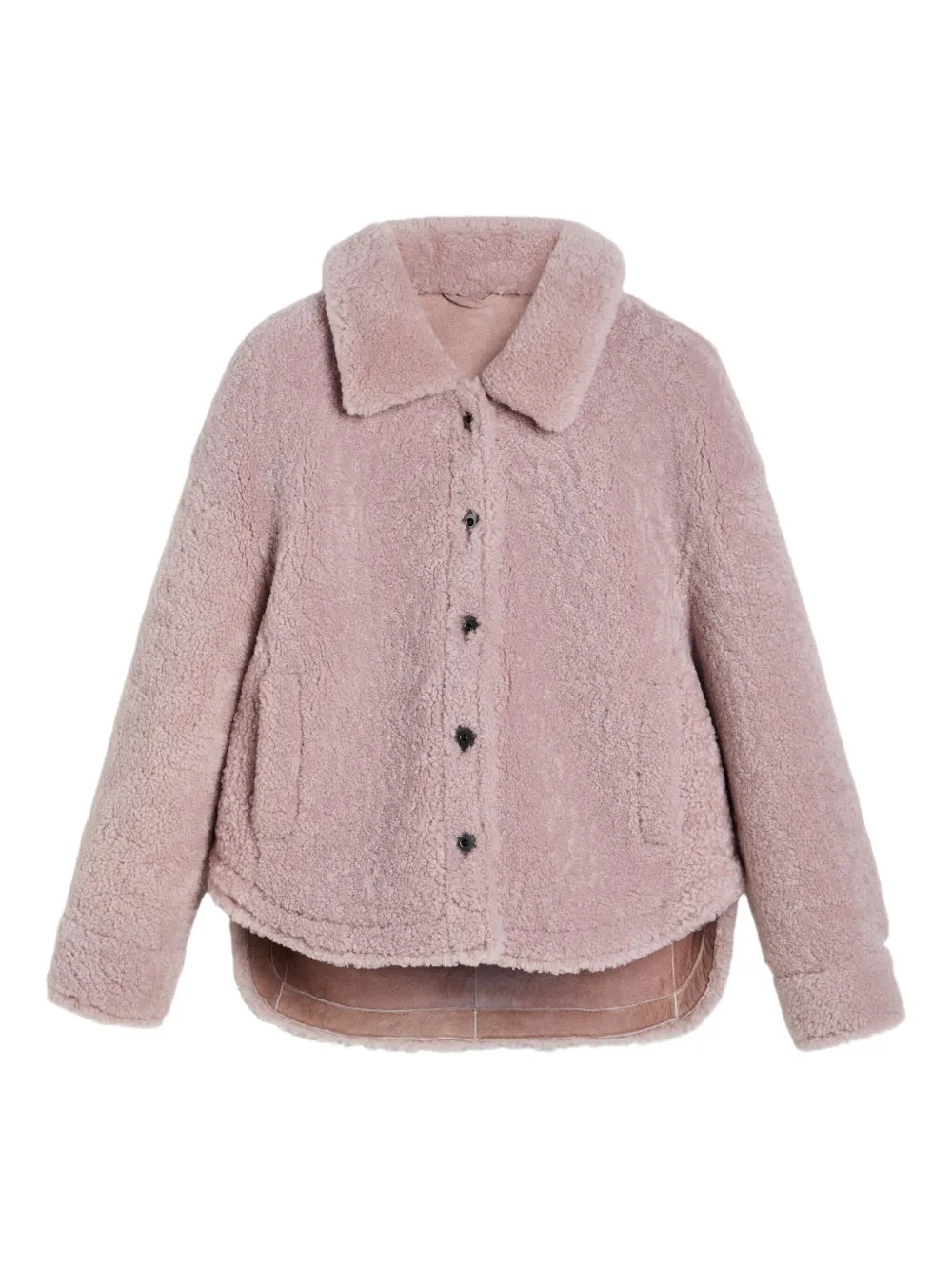 Brunello Cucinelli Kids Lammy jas met knopen Roze