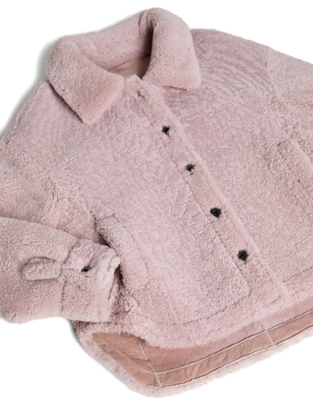 Brunello Cucinelli Kids Lammy jas met knopen Roze
