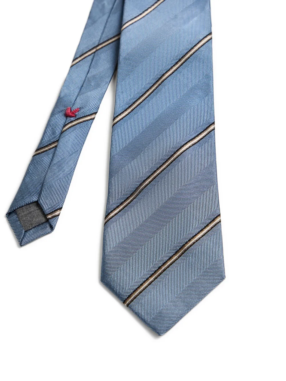 Brunello Cucinelli Kids Zijden stropdas met regi tstreep Blauw