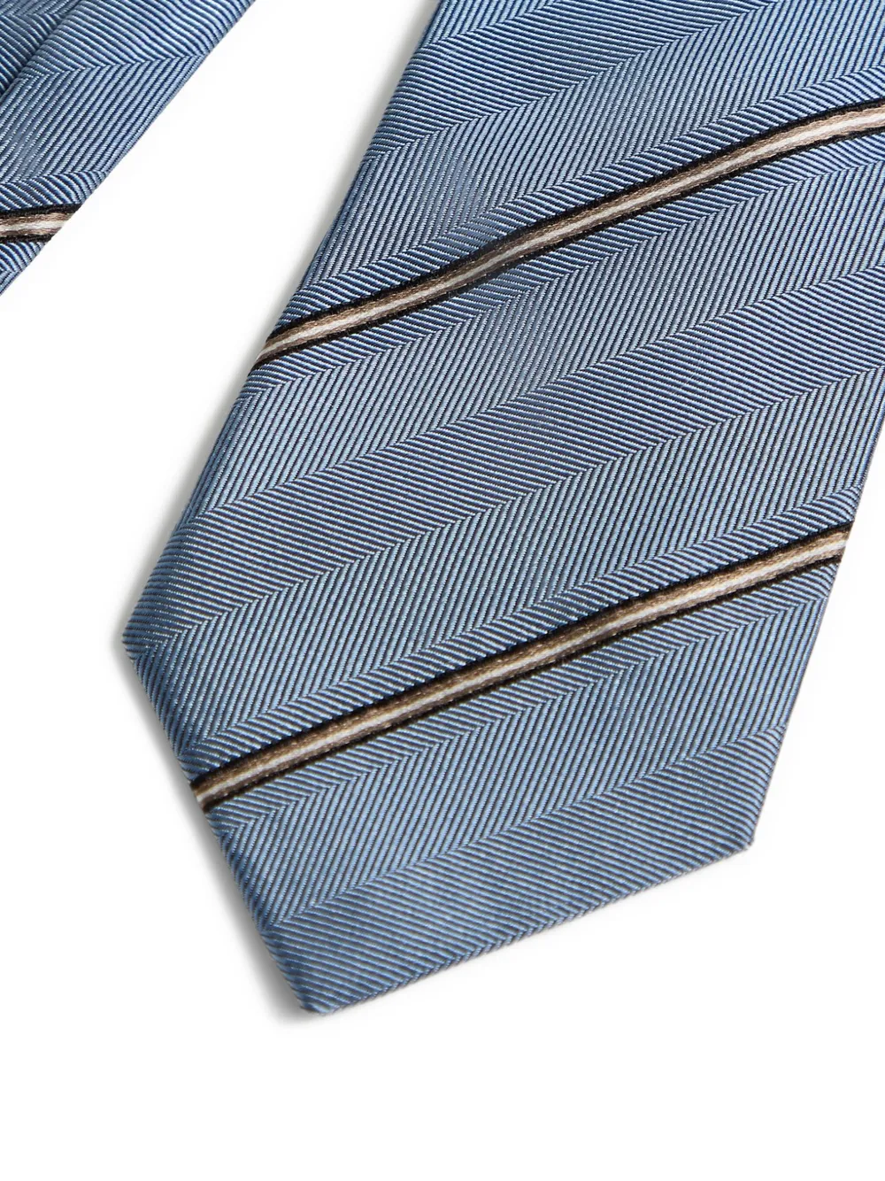 Brunello Cucinelli Kids Zijden stropdas met regimentstreep - Blauw