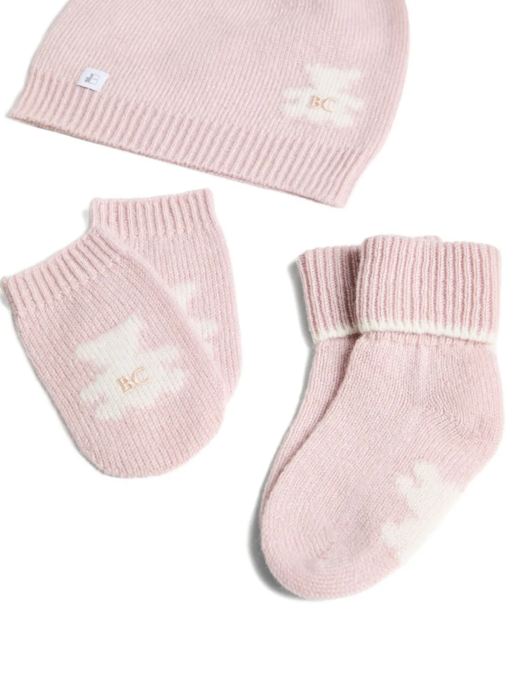 Brunello Cucinelli Kids cashmere beanie hat set - Roze