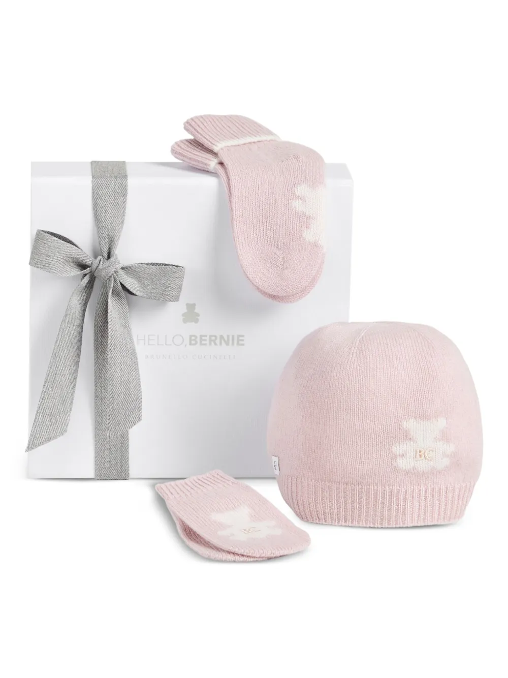 Brunello Cucinelli Kids Kasjmier muts wanten en sokken Roze