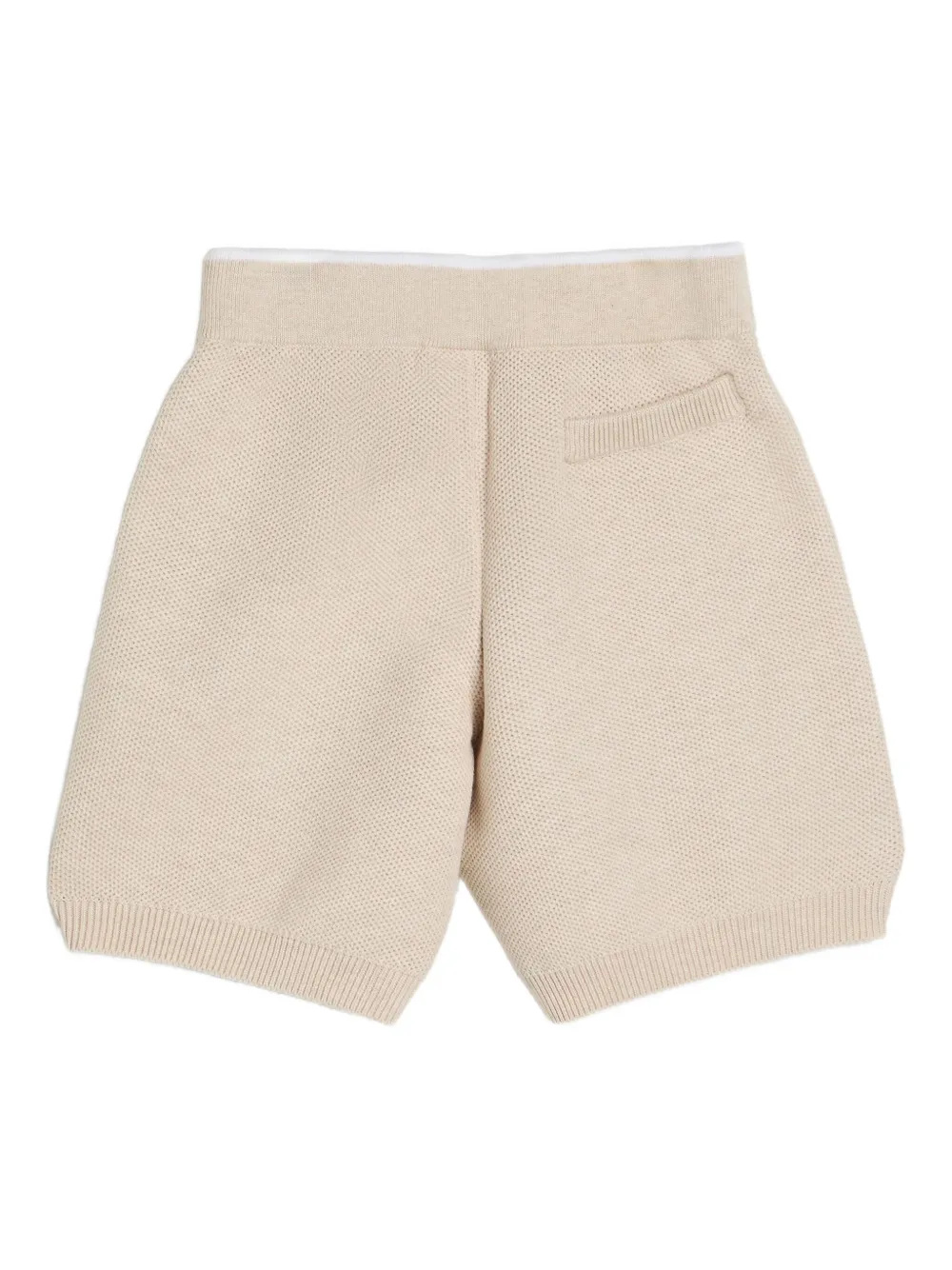 Brunello Cucinelli Kids Gebreide shorts met beer-logo - Beige