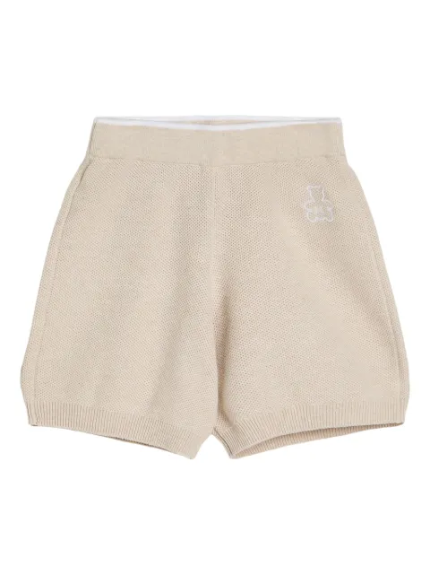 Brunello Cucinelli Kids Bernie Baby knitted bear-logo shorts