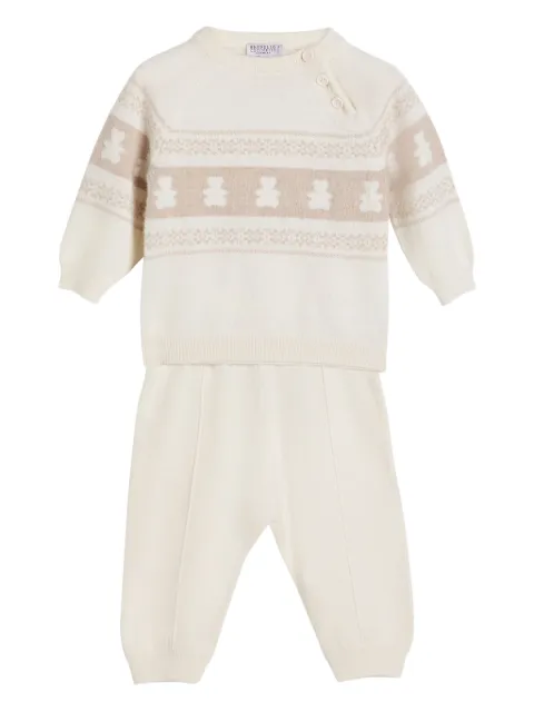 Brunello Cucinelli Kids teddy-jacquard trousers set