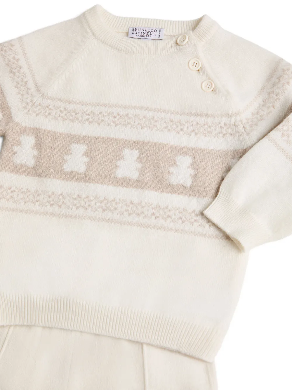 Brunello Cucinelli Kids Broekset met teddy-jacquard Beige