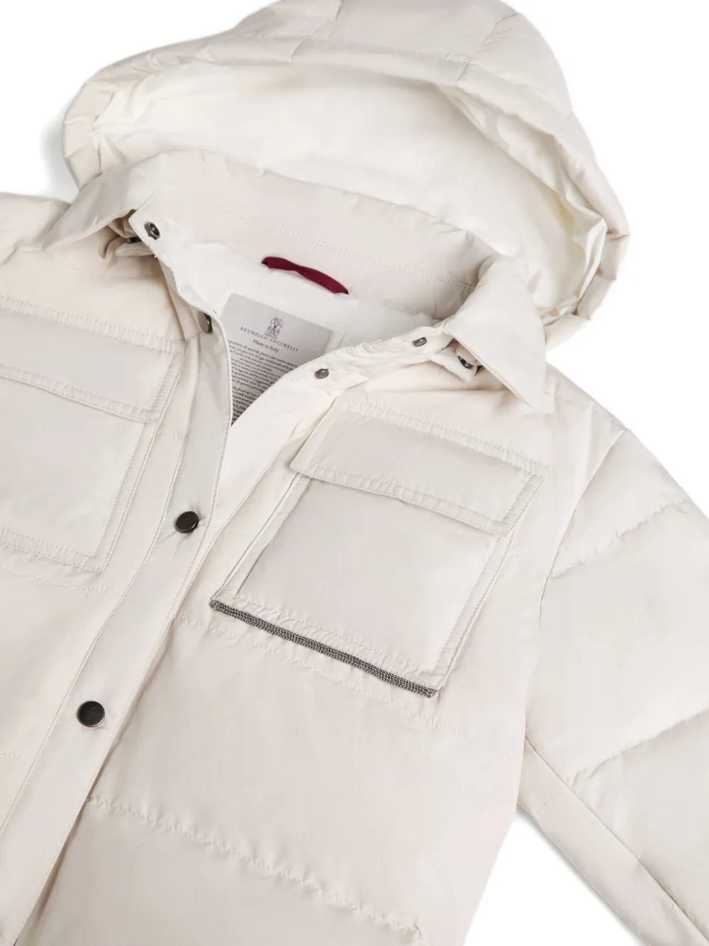 Brunello Cucinelli Kids Gewatteerd jack Beige