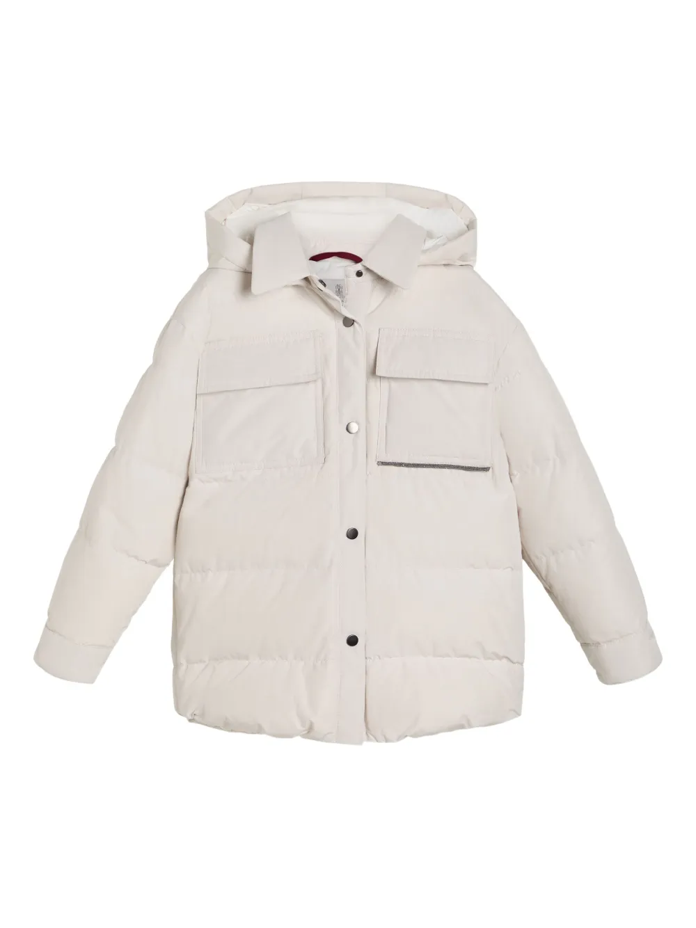 Brunello Cucinelli Kids Gewatteerd jack Beige