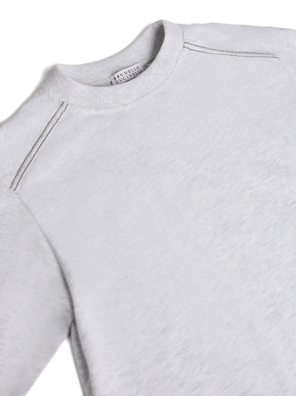 Brunello Cucinelli Kids T-shirt met lange mouwen en schouderdetail Grijs