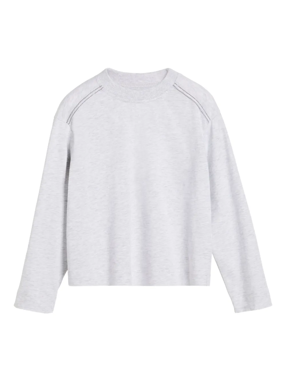 Brunello Cucinelli Kids T-shirt met lange mouwen en schouderdetail Grijs