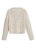 Brunello Cucinelli Kids sequin-embellished eyelet sweater - Neutrals