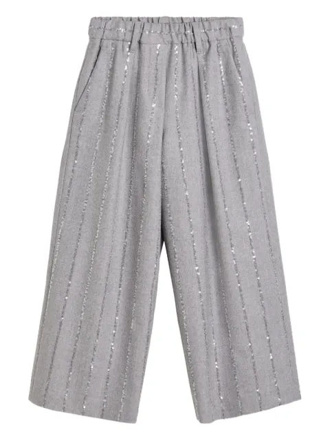 Brunello Cucinelli Kids sequin-striped trousers