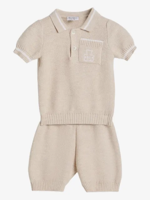 Brunello Cucinelli Kids قميص بولو بجيب مخيوط