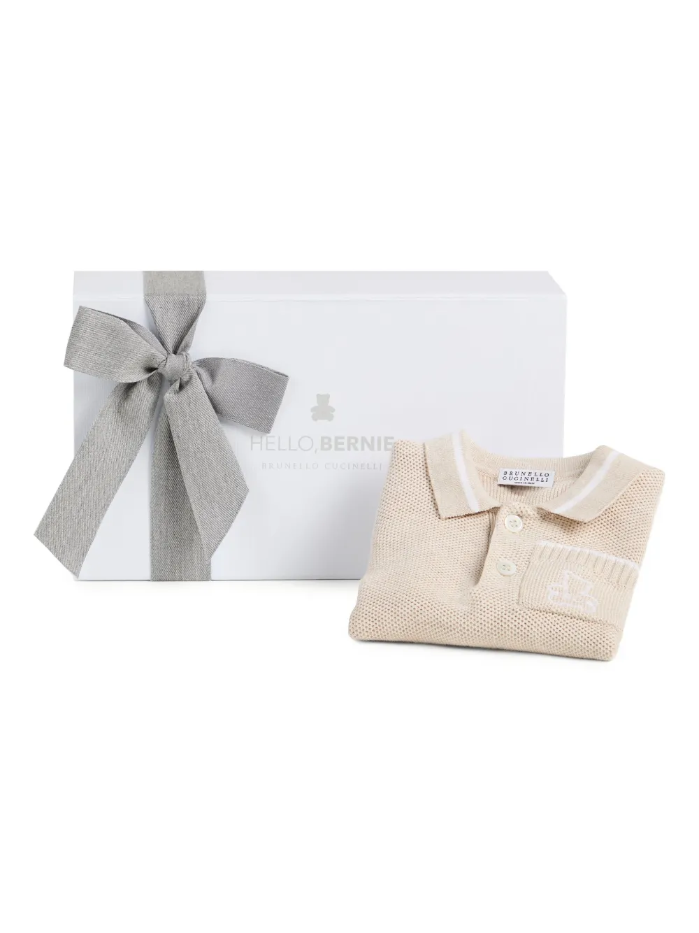 Brunello Cucinelli Kids Poloshirt met opgestikte zak Beige