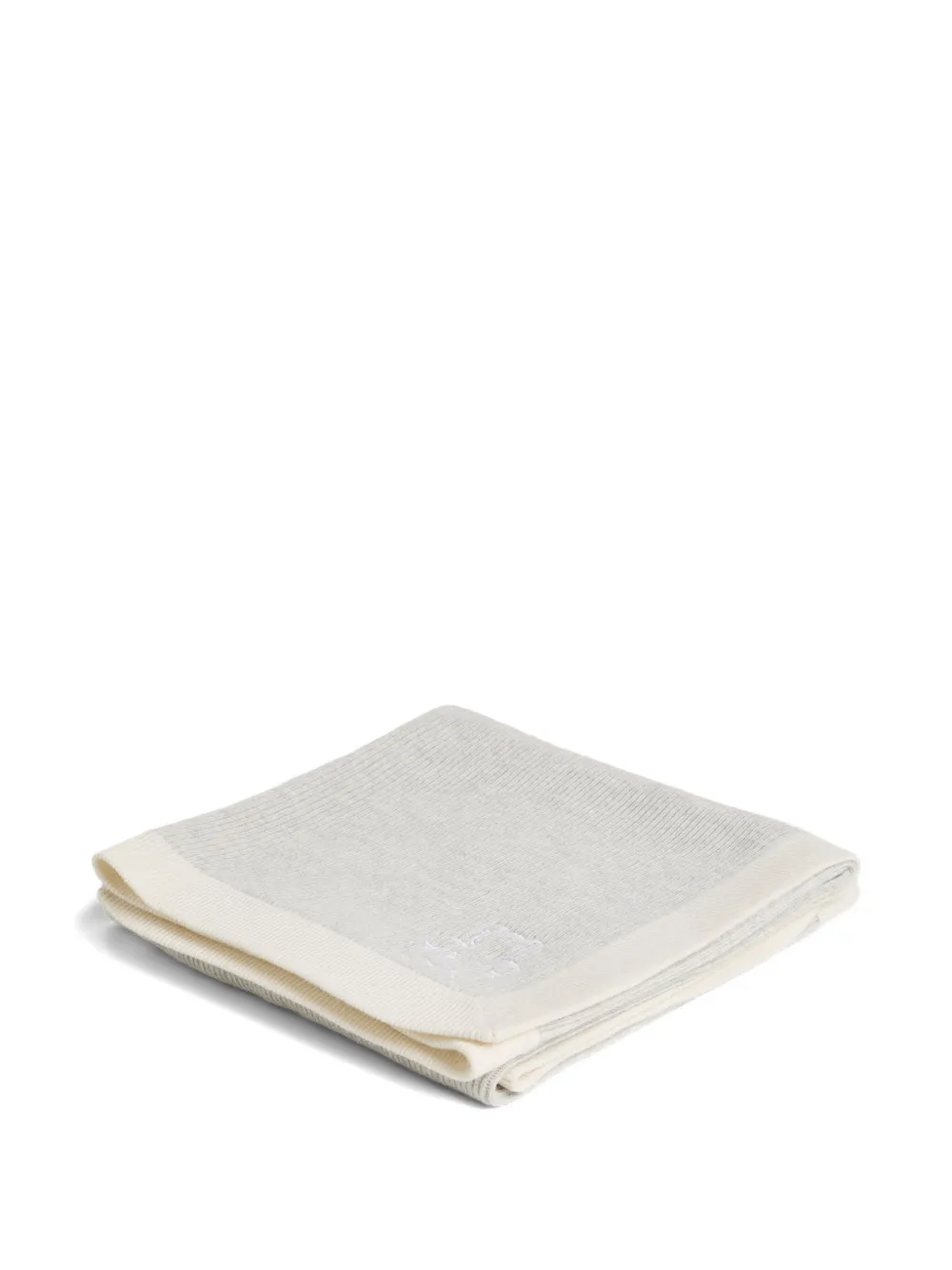 Brunello Cucinelli Kids Ribgebreide deken met geborduurde teddy Grijs
