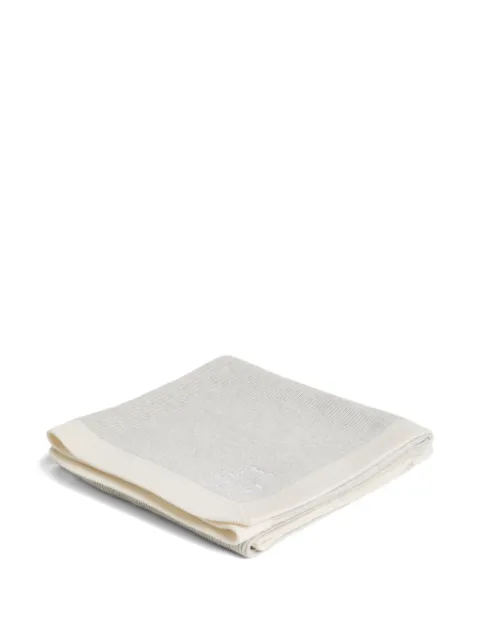 Brunello Cucinelli Kids rib-knit teddy-embroidered blanket