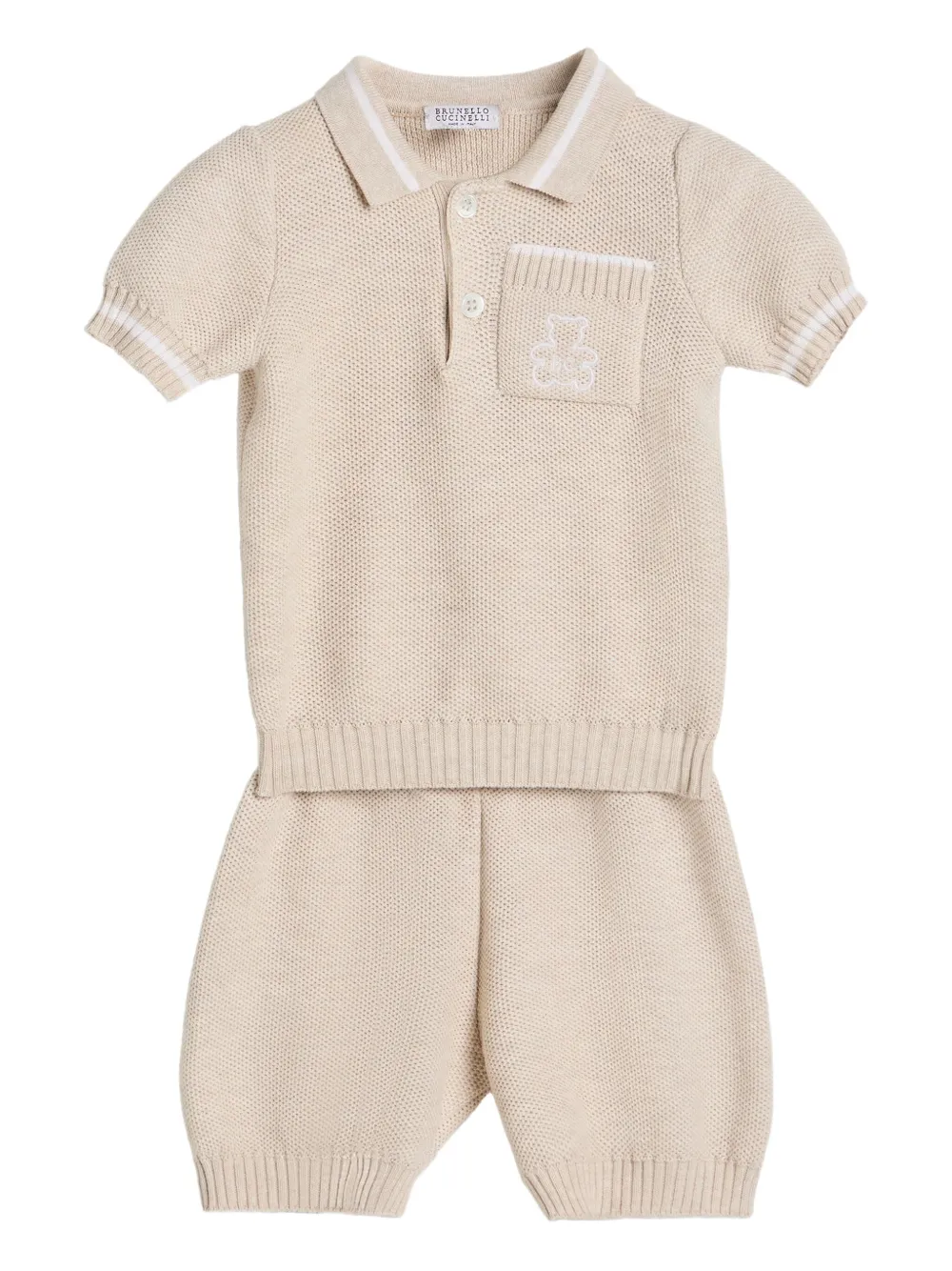 Brunello Cucinelli Kids Set con shorts Bernie Baby - Toni neutri