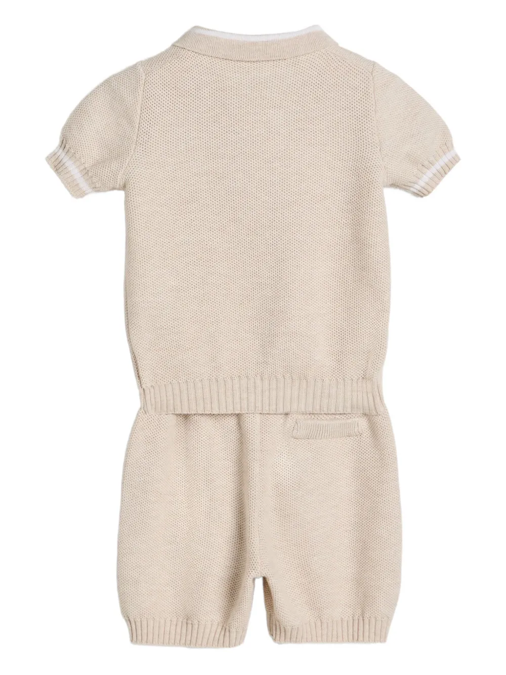  Brunello Cucinelli Kids Bernie Baby Knitted Shorts Set - Neutrals 