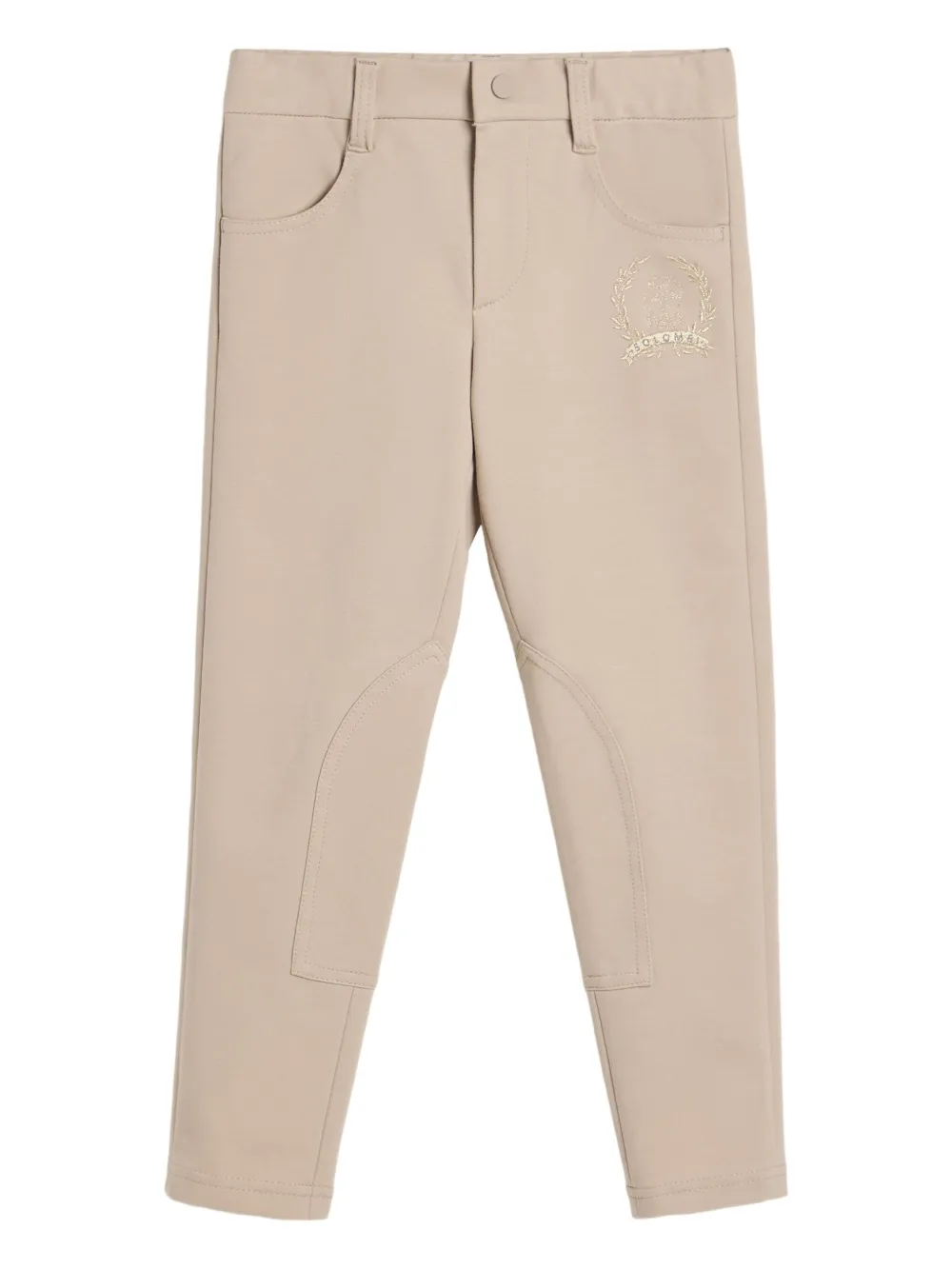 Brunello Cucinelli Kids Equestrian broek met borduurwerk Beige
