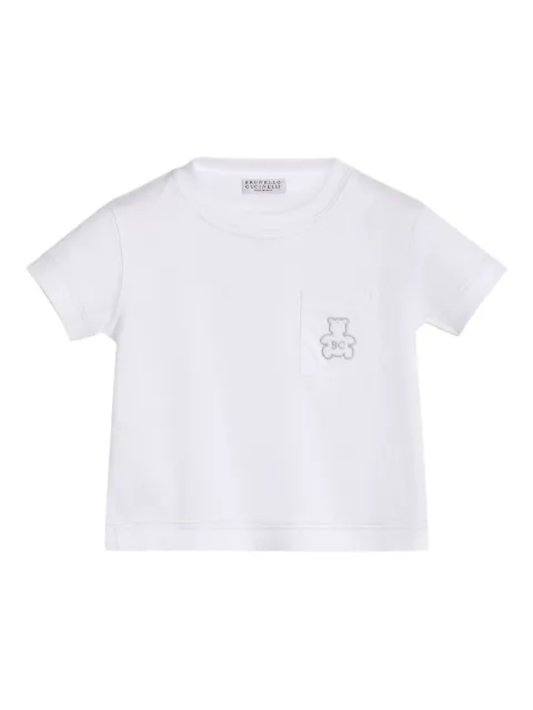 Brunello Cucinelli Kids Baby Bernie pocket bear T-shirt