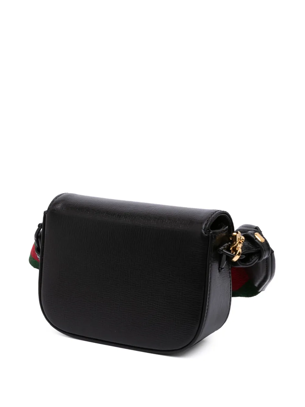 Pre-owned Gucci 2016-2025 Mini Leather Horsebit 1955 Web Satchel In Black