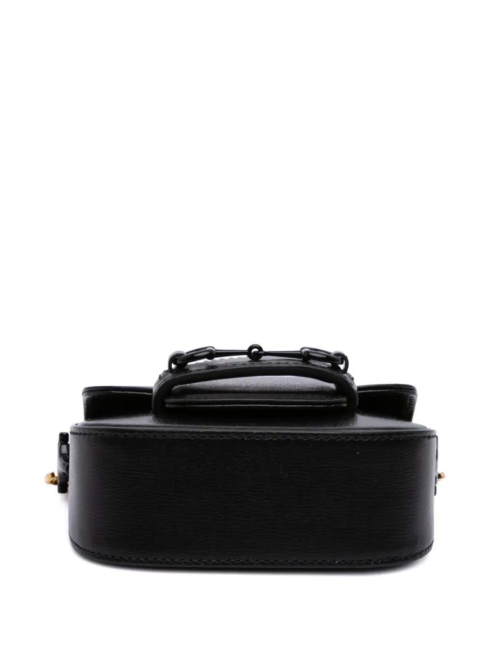 Pre-owned Gucci 2016-2025 Mini Leather Horsebit 1955 Web Satchel In Black