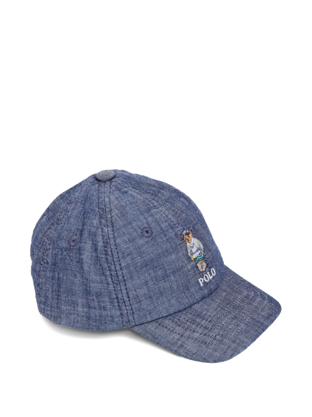 POLO RALPH LAUREN KIDS Polo Bear-embroidered baseball cap Blauw