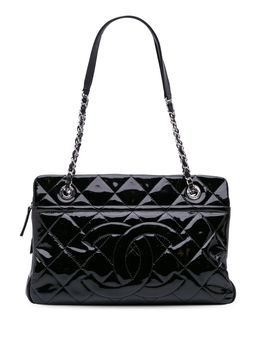 2012 Medium CC Patent Soft Shopper tote bag