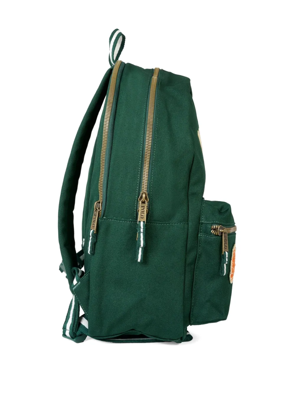 POLO RALPH LAUREN KIDS embroidered patch backpack Groen