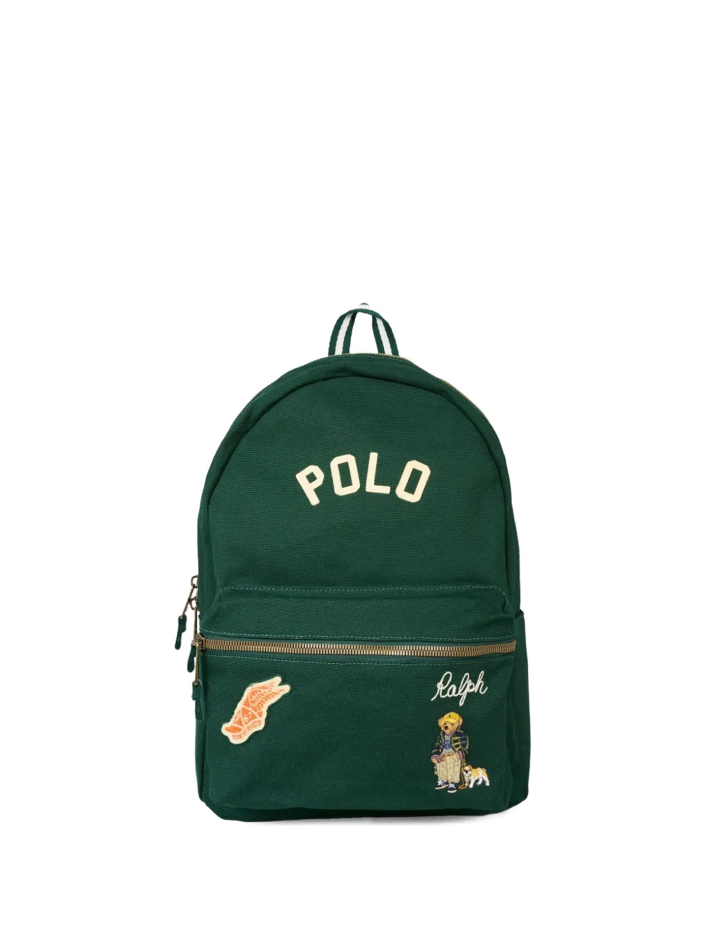 POLO RALPH LAUREN KIDS embroidered patch backpack Groen